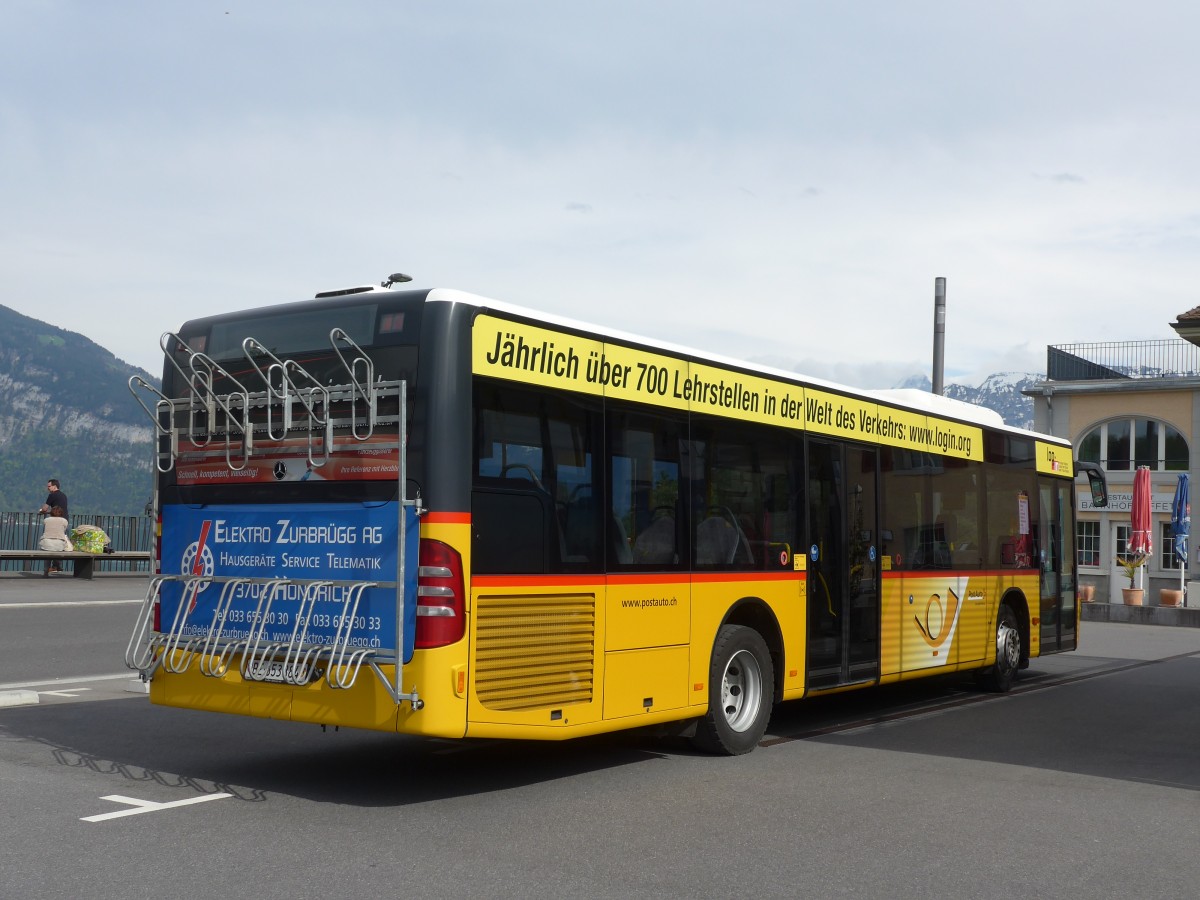 (160'138) - PostAuto Bern - BE 653'384 - Mercedes am 26. April 2015 beim Bahnhof Spiez