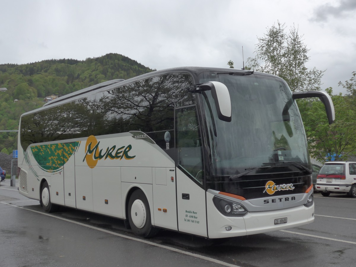 (160'163) - Murer, Baar - ZG 68'400 - Setra am 2. Mai 2015 in Thun, Seestrasse