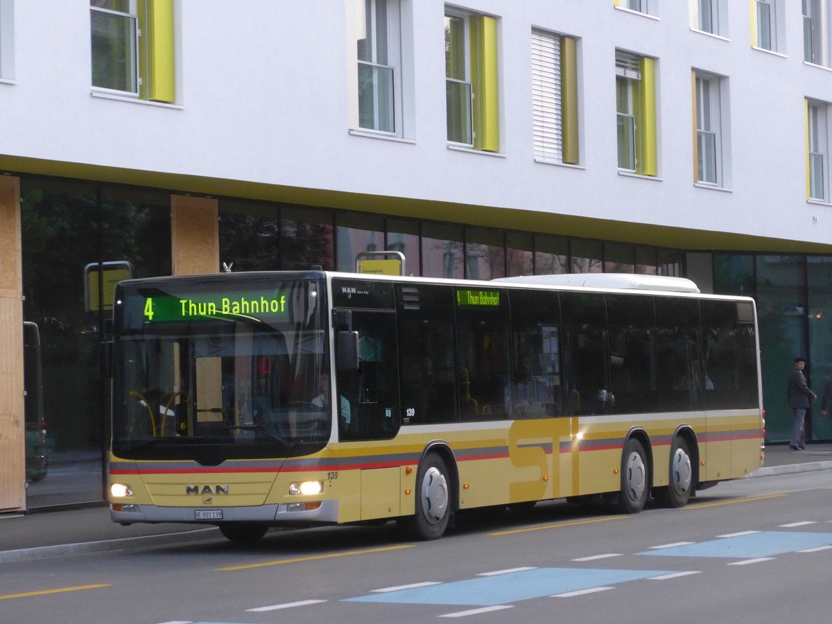 (160'175) - STI Thun - Nr. 139/BE 801'139 - MAN am 7. Mai 2015 in Thun, Guisanplatz