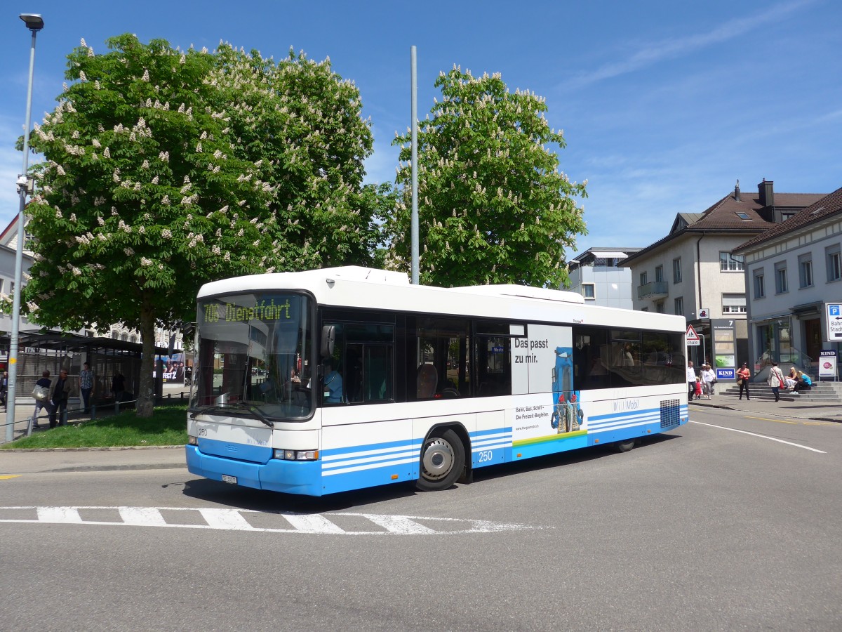 (160'194) - WilMobil, Wil - Nr. 250/SG 33'072 - Volvo/Hess (ex BOS Wil Nr. 21) am 8. Mai 2015 beim Bahnhof Wil