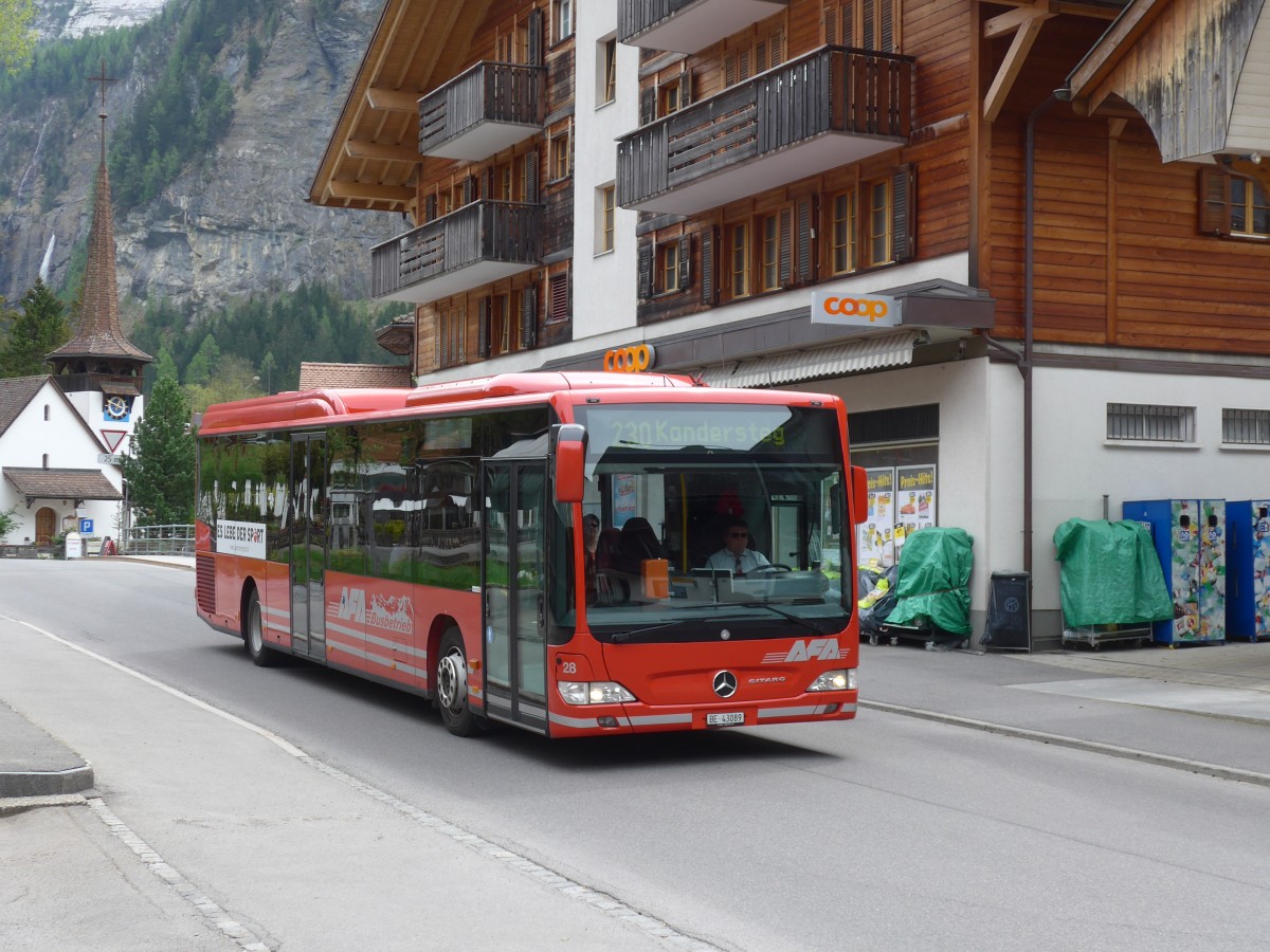 (160'478) - AFA Adelboden - Nr. 28/BE 43'089 - Mercedes am 14. Mai 2015 in Kandersteg, Bahnhofstrasse