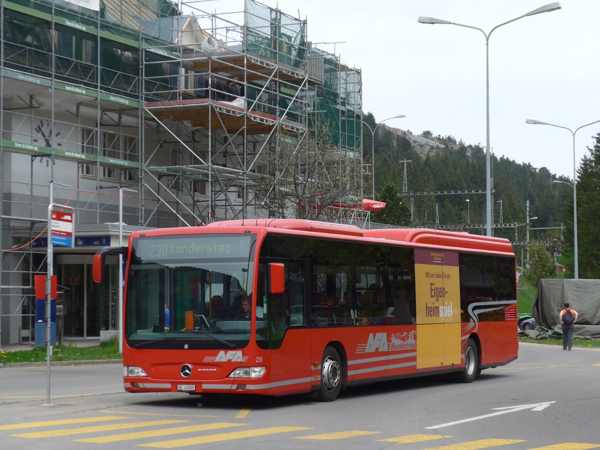 (160'480) - AFA Adelboden - Nr. 28/BE 43'089 - Mercedes am 14. Mai 2015 beim Bahnhof Kandersteg