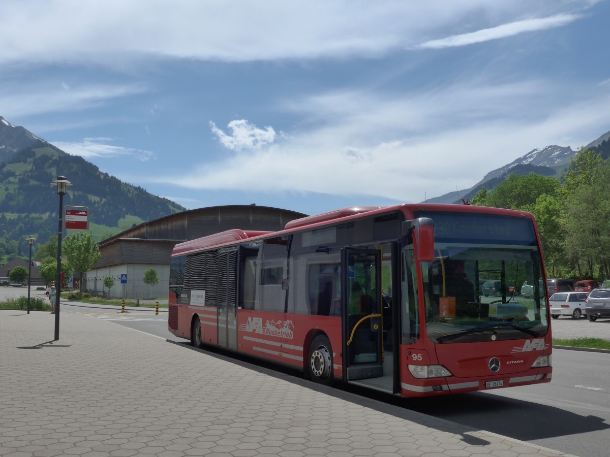 (160'503) - AFA Adelboden - Nr. 95/BE 26'774 - Mercedes am 14. Mai 2015 beim Bahnhof Frutigen