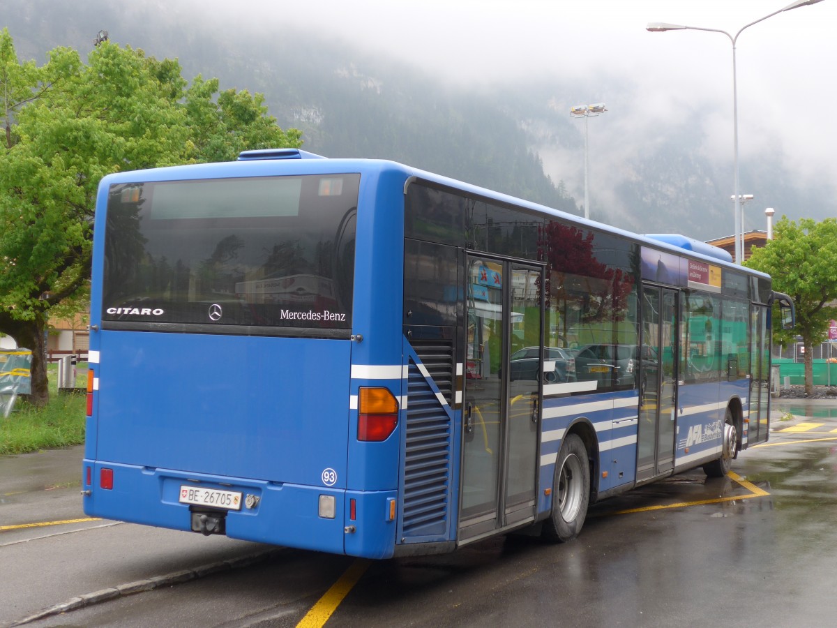 (161'066) - AFA Adelboden - Nr. 93/BE 26'705 - Mercedes (ex Nr. 5) am 27. Mai 2015 beim Bahnhof Kandersteg