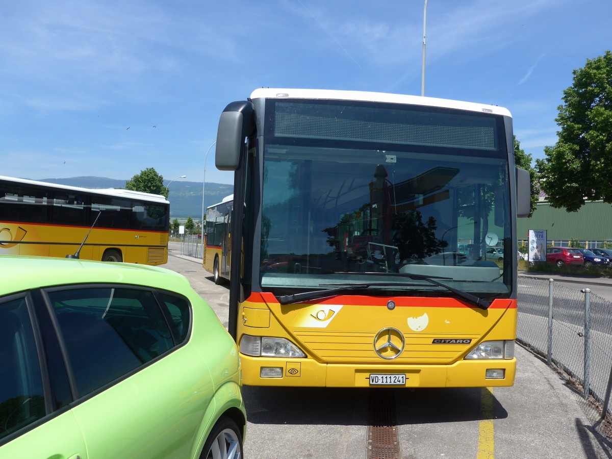 (161'287) - CarPostal Ouest - VD 111'241 - Mercedes (ex PostAuto Bern Nr. 631; ex P 27'005) am 28. Mai 2015 in Yverdon, Garage