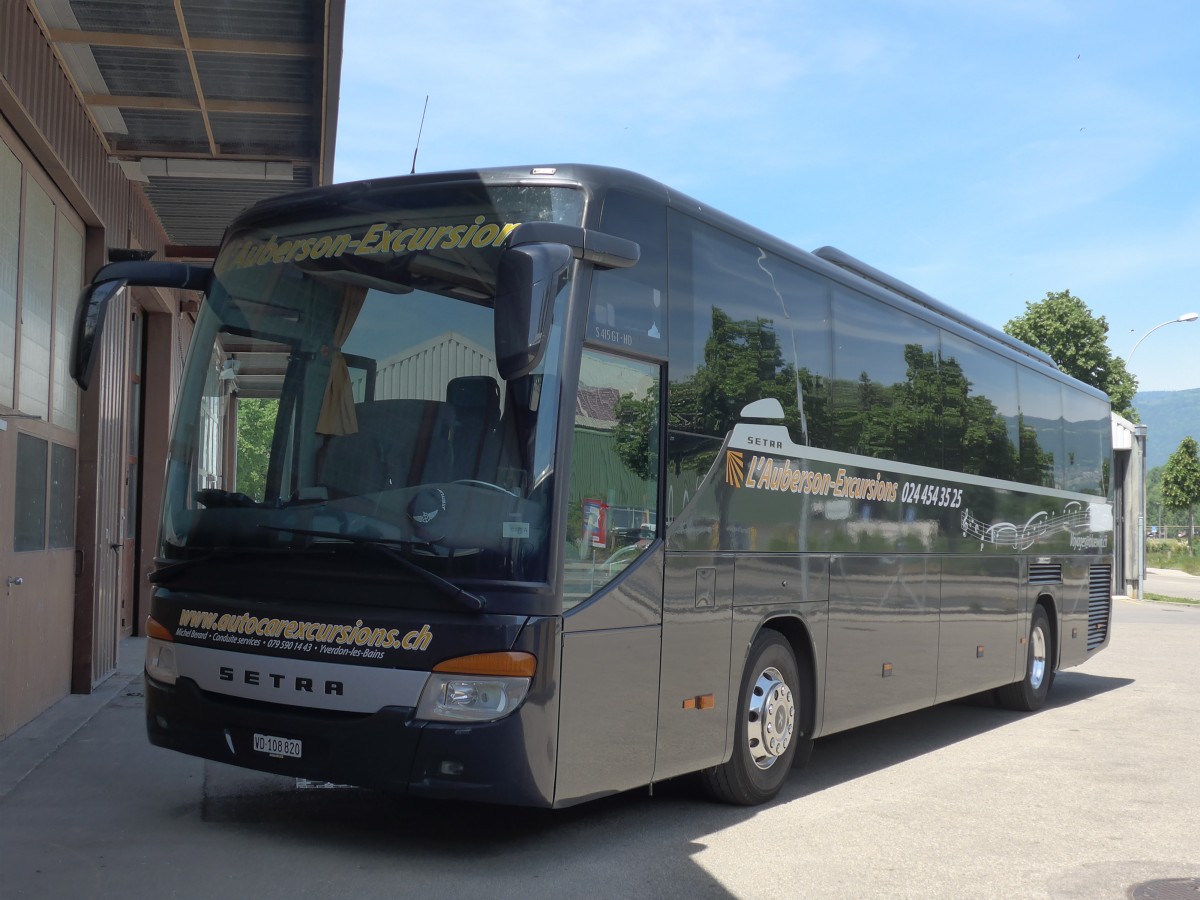 (161'291) - L'Auberson, Yverdon - VD 108'820 - Setra am 28. Mai 2015 in Yverdon, Postgarage