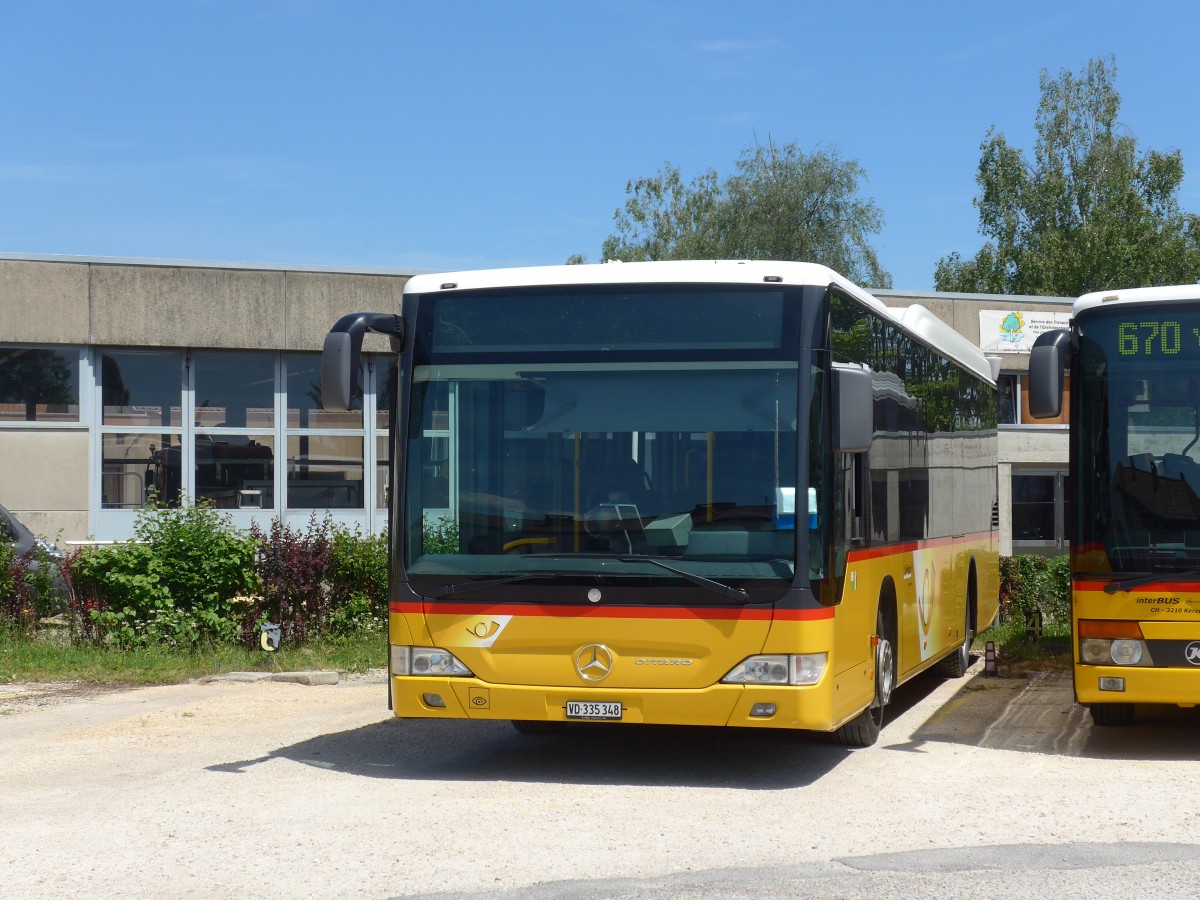 (161'326) - CarPostal Ouest - VD 335'348 - Mercedes am 28. Mai 2015 in Yverdon, Garage