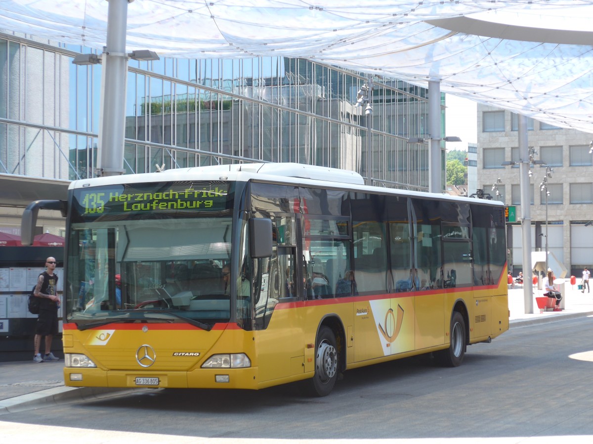 (161'899) - PostAuto Nordschweiz - AG 336'805 - Mercedes am 6. Juni 2015 beim Bahnhof Aarau