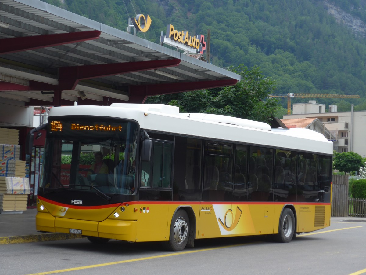 (161'991) - AVG Meiringen - Nr. 68/BE 401'568 - Scania/Hess (ex Nr. 59; ex Steiner, Messen) am 8. Juni 2015 in Meiringen, Postautostation