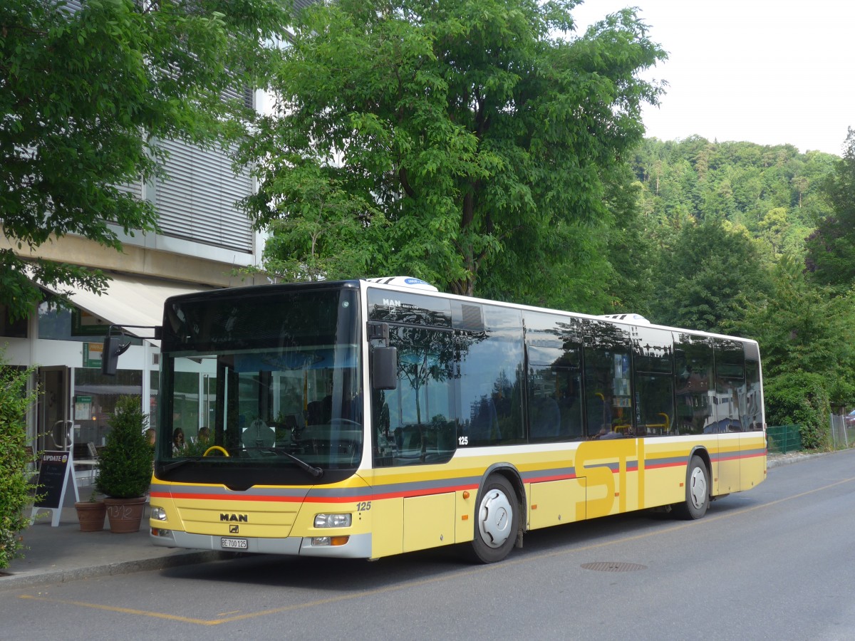 (162'157) - STI Thun - Nr. 125/BE 700'125 - MAN am 14. Juni 2015 bei der Schifflndte Thun