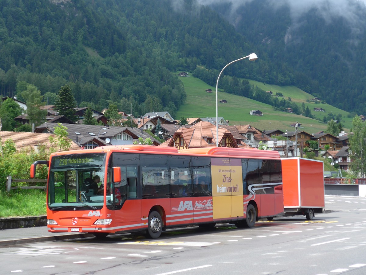 (162'481) - AFA Adelboden - Nr. 27/BE 26'773 - Mercedes am 23. Juni 2015 beim Bahnhof Frutigen