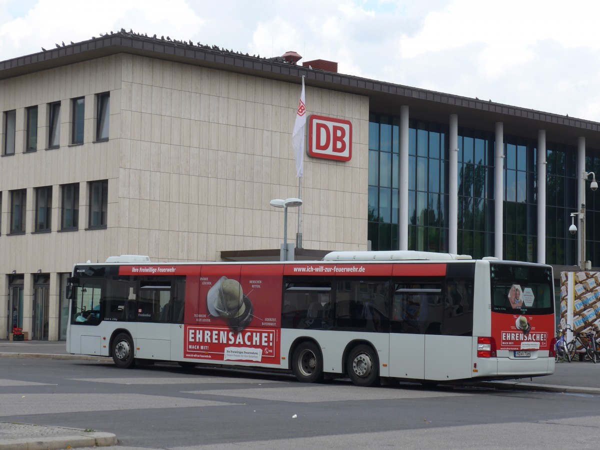 (162'749) - OVF Nrnberg - N-WA 706 - MAN am 27. Juni 2015 beim Bahnhof Wrzburg