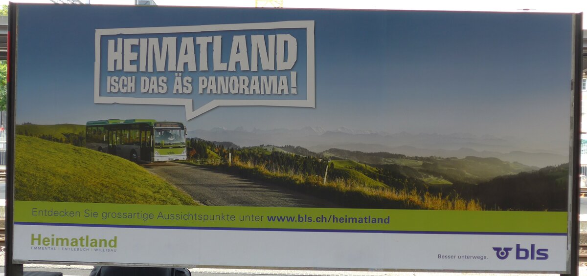 (162'935) - Plakat fr HEIMATLAND ISCH DAS S PANORAMA! am 6. Juli 2015 im Bahnhof Thun