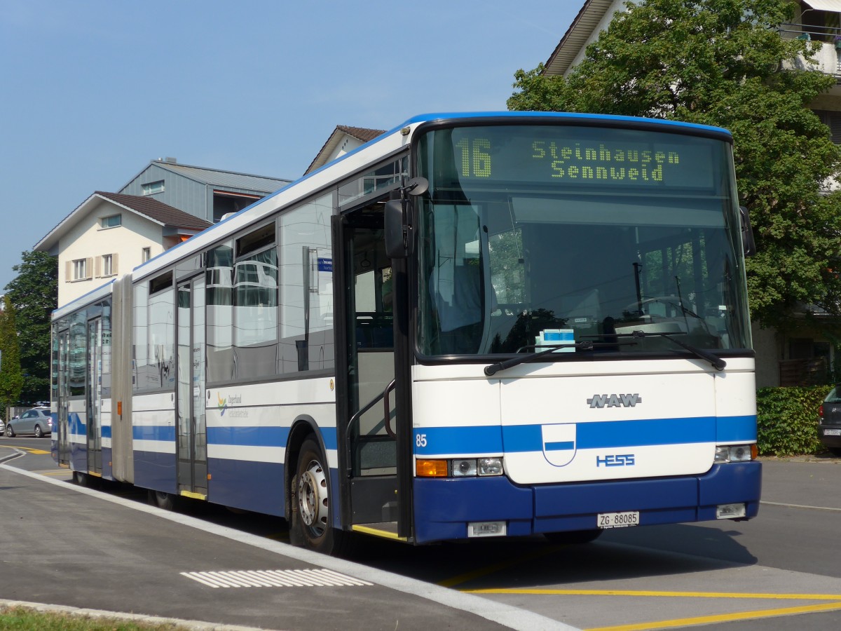 (163'006) - ZVB Zug - Nr. 85/ZG 88'085 - NAW/Hess am 6. Juli 2015 in Zug, Dammstrasse/Bahnhof