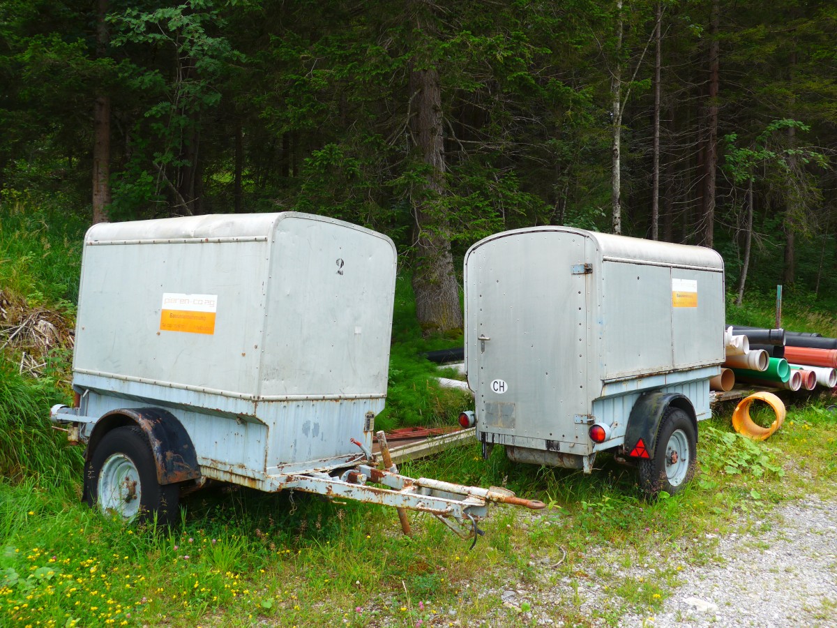 (163'159) - Pieren, Adelboden - Nr. 2 + 5 - Aebi Gepckanhnger (ex AFA Adelboden Nr. 2 + 5) am 26. Juli 2015 in Adelboden, Margeli