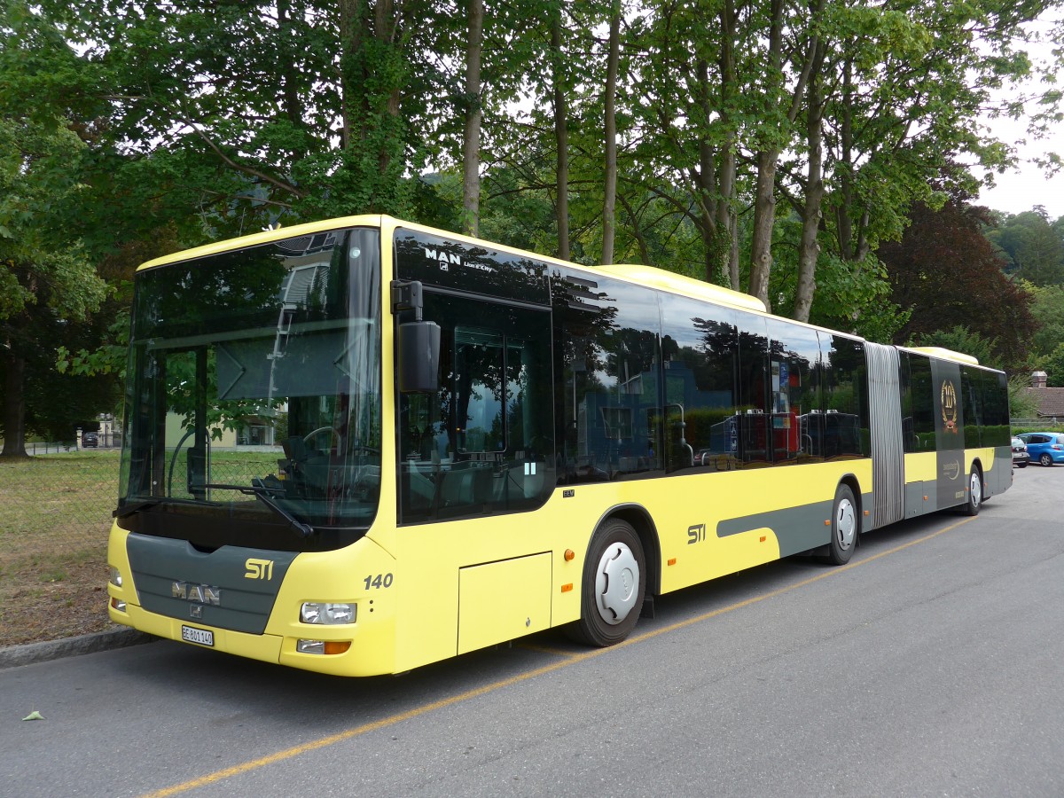 (163'176) - STI Thun - Nr. 140/BE 801'140 - MAN am 28. Juli 2015 bei der Schifflndte Thun