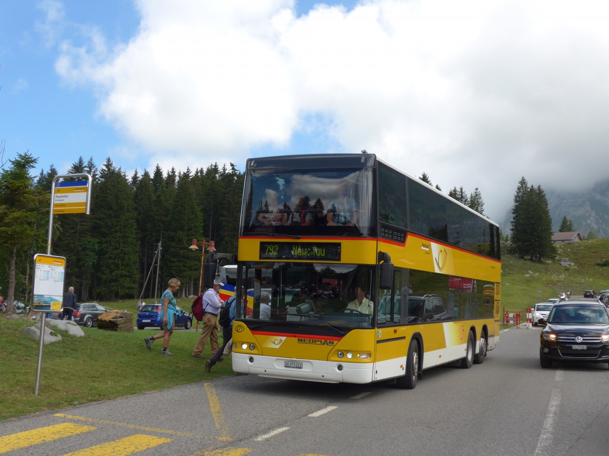 (163'269) - PostAuto Ostschweiz - SG 273'222 - Neoplan (ex P 27'021) am 2. August 2015 in Schwgalp, Passhhe