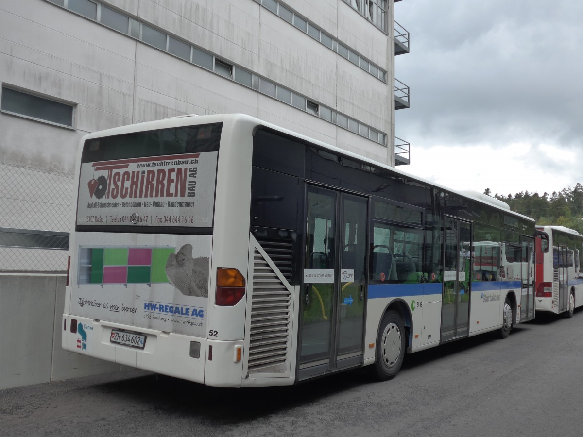 (163'381) - Welti-Furrer, Bassersdorf - Nr. 52/ZH 634'602 - Mercedes (ex Frhlich, Zrich Nr. 602) am 15. August 2015 in Bassersdorf, Buszentrum Glattal