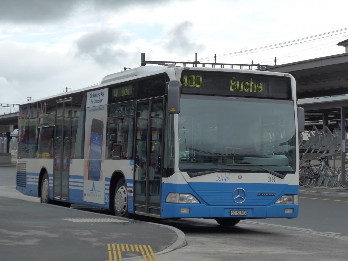 (163'490) - RTB Altsttten - Nr. 38/SG 51'703 - Mercedes am 16. August 2015 beim Bahnhof Sargans