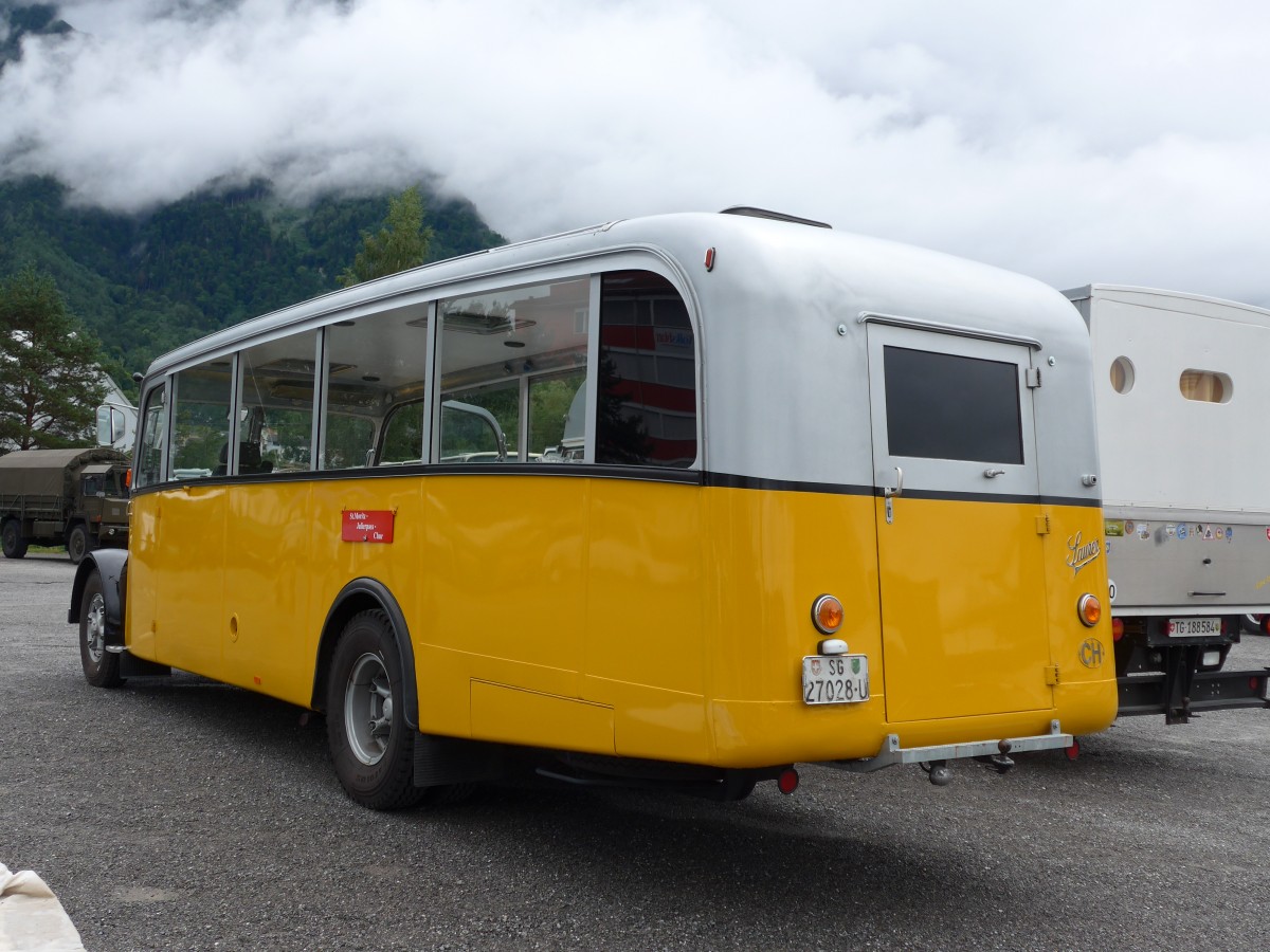 (163'590) - Aus der Schweiz: Remund, Niederuzwil - SG 27'028 U - Saurer/Saurer (ex Keel, Illnau; ex P 23'110) am 16. August 2015 in Schaan, Wohnbustreffen