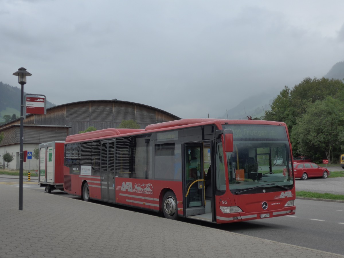 (163'639) - AFA Adelboden - Nr. 95/BE 26'774 - Mercedes am 17. August 2015 beim Bahnhof Frutigen