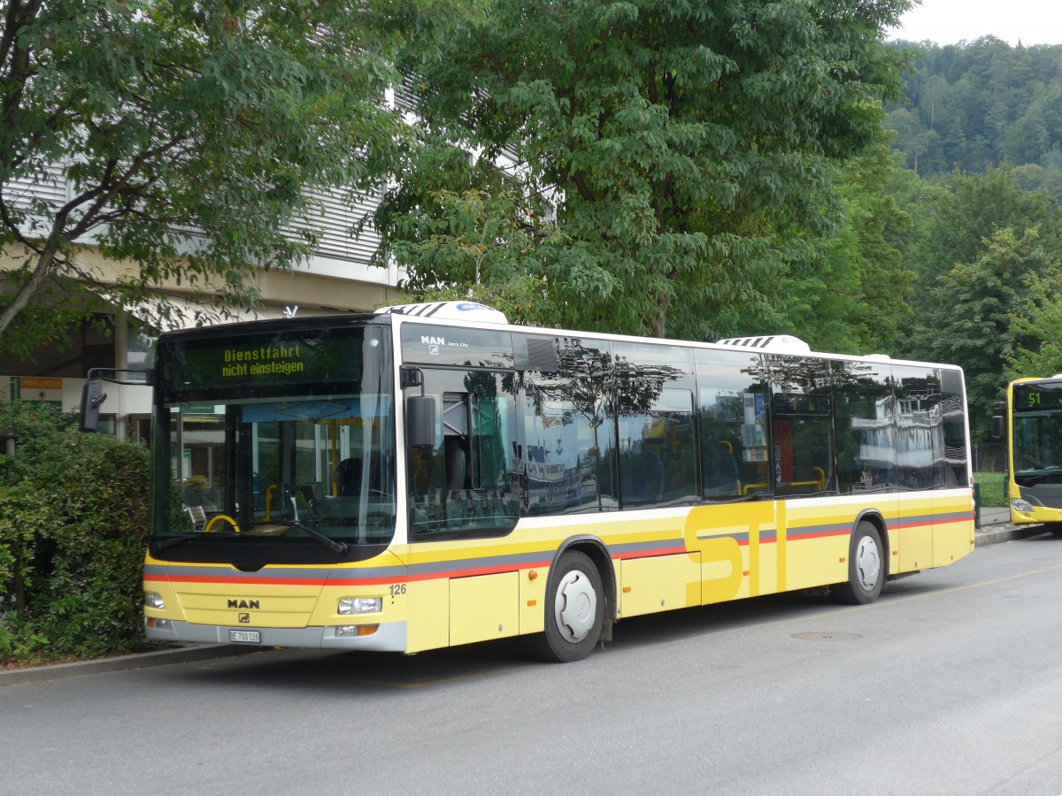 (163'642) - STI Thun - Nr. 126/BE 700'126 - MAN am 18. August 2015 bei der Schifflndte Thun