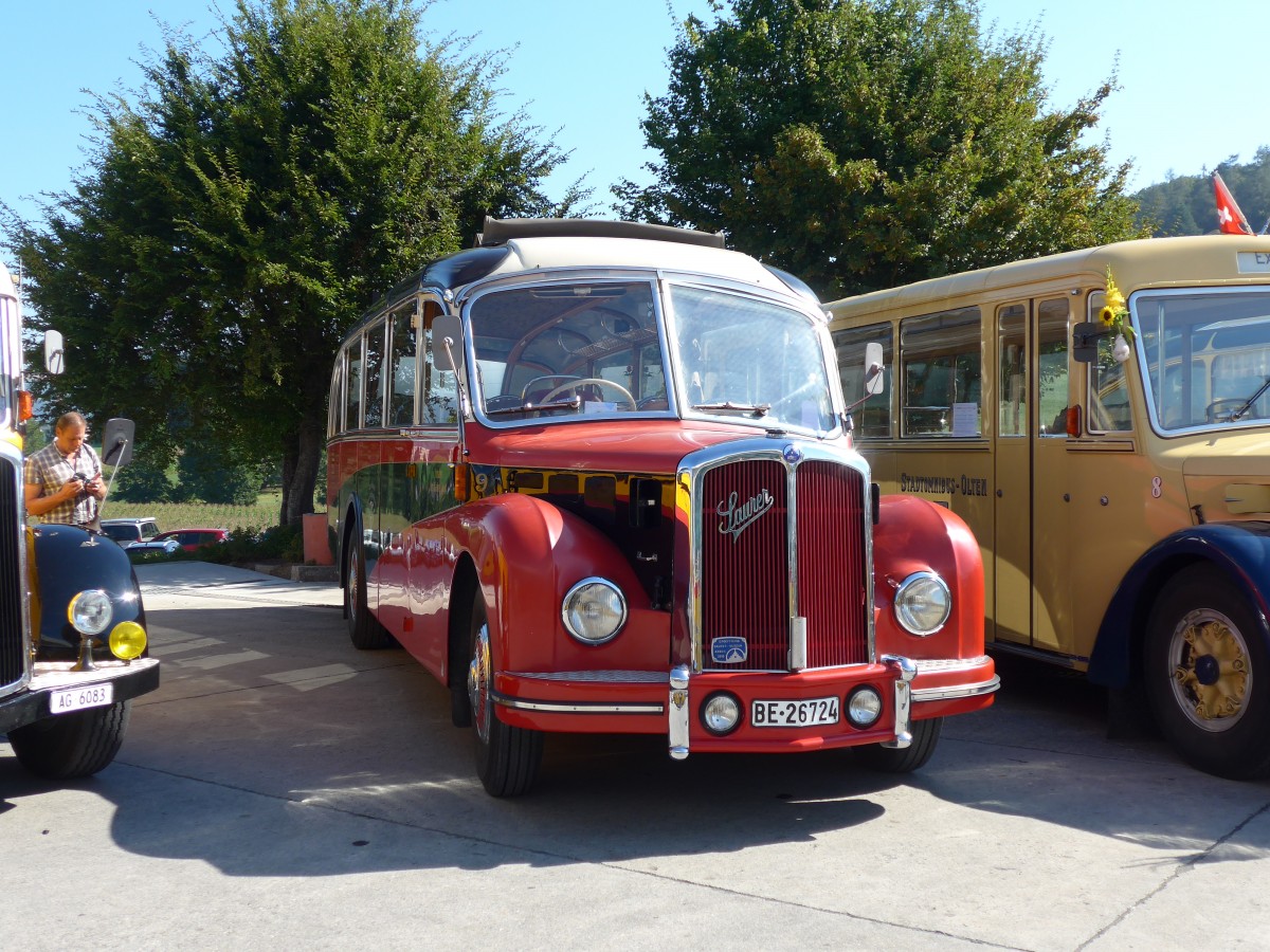 (163'935) - Gafner, Gwatt - Nr. 9/BE 26'724 - Saurer/R&J (ex ASKA Aeschi Nr. 9) am 29. August 2015 in Oberkirch, CAMPUS Sursee