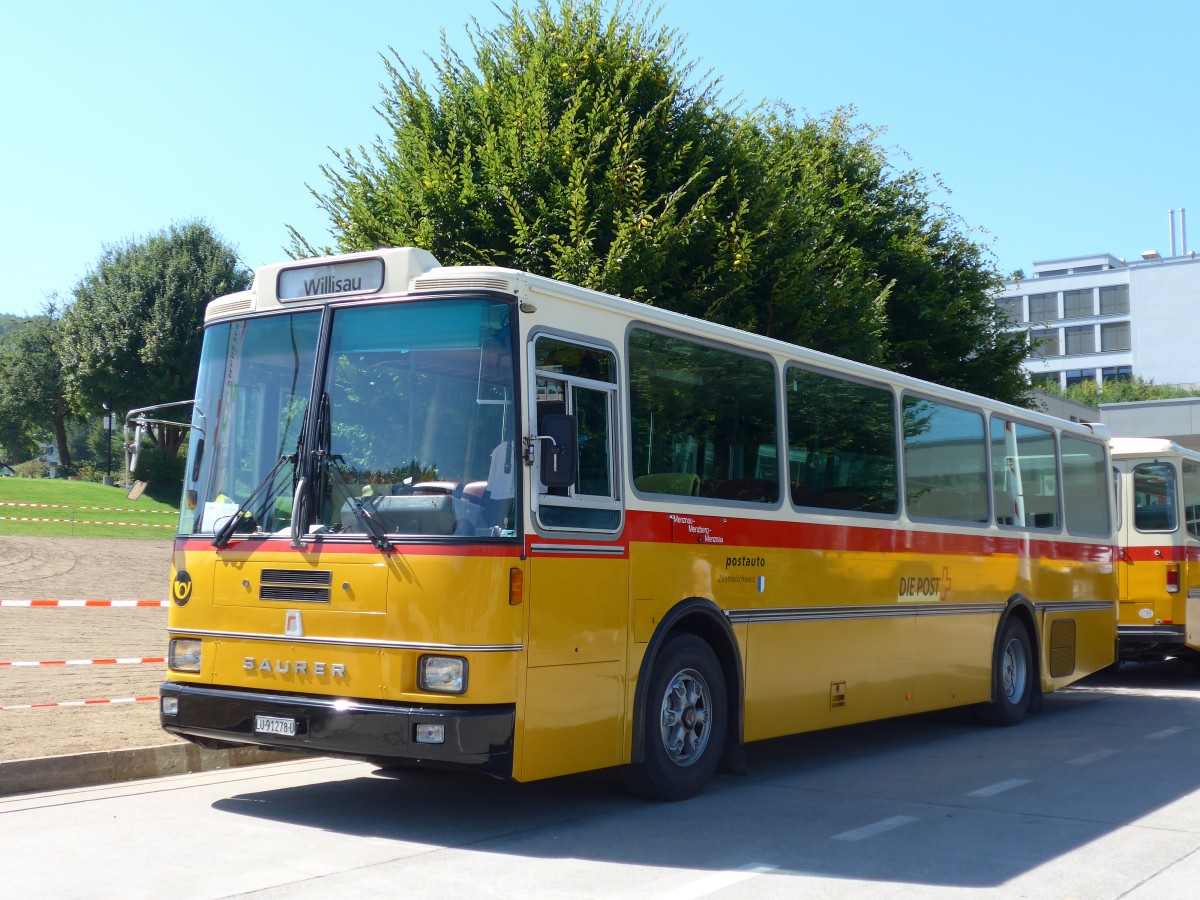 (164'122) - Amstein, Willisau - LU 91'278 U - Saurer/R&J (ex Thepra, Stans Nr. 17; ex Gowa, Stans Nr. 17) am 29. August 2015 in Oberkirch, CAMPUS Sursee