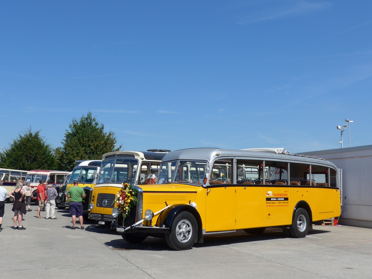 (164'151) - Suter, Herznach - AG 29'132 - Saurer/Tscher (ex Geissmann, Hgglingen; ex P 23'070) am 29. August 2015 in Oberkirch, CAMPUS Sursee