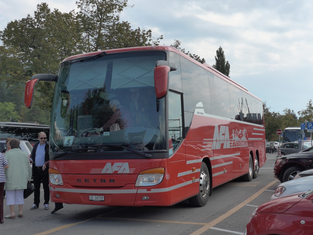 (164'557) - AFA Adelboden - Nr. 23/BE 26'709 - Setra (ex Blaguss, A-Wien Nr. 5402) am 10. September 2015 in Thun, CarTerminal