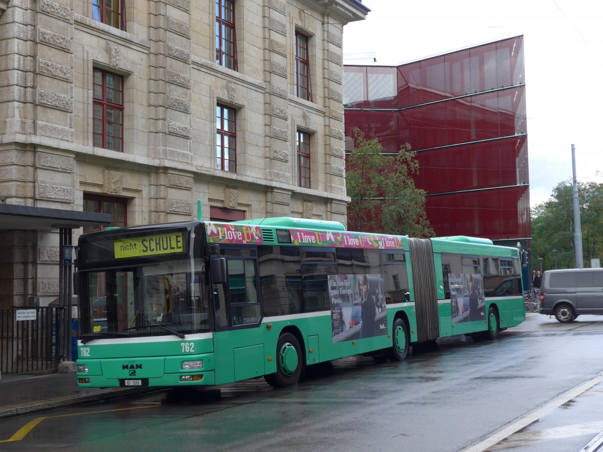 (164'695) - BVB Basel - Nr. 762/BS 3262 - MAN am 14. September 2015 beim Bahnhof Basel