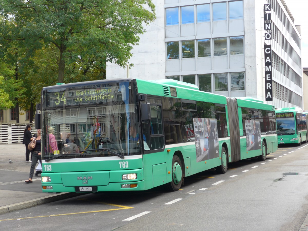 (164'741) - BVB Basel - Nr. 763/BS 3263 - MAN am 14. September 2015 in Basel, Claraplatz