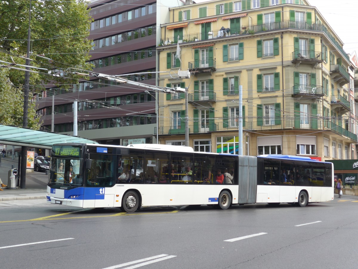 (165'090) - TL Lausanne - Nr. 616/VD 1576 - Neoplan am 18. September 2015 in Lausanne, Chauderon