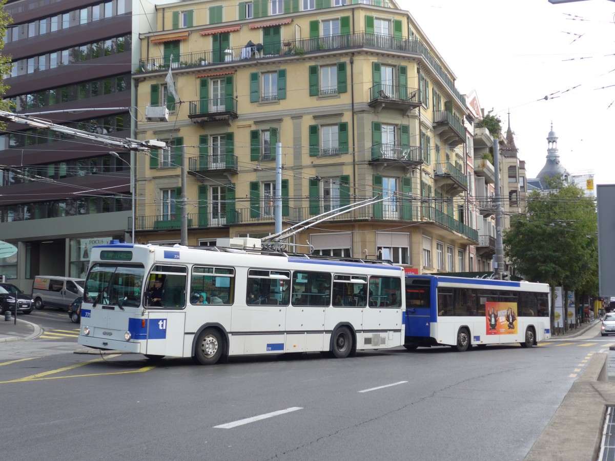 (165'111) - TL Lausanne - Nr. 771 - NAW/Lauber Trolleybus am 18. September 2015 in Lausanne, Chauderon