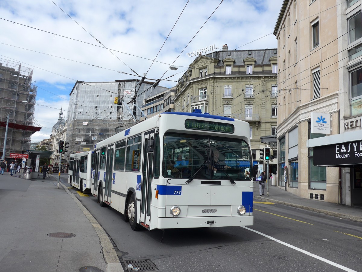 (165'161) - TL Lausanne - Nr. 777 - NAW/Lauber Trolleybus am 18. September 2015 in Lausanne, Bel-Air