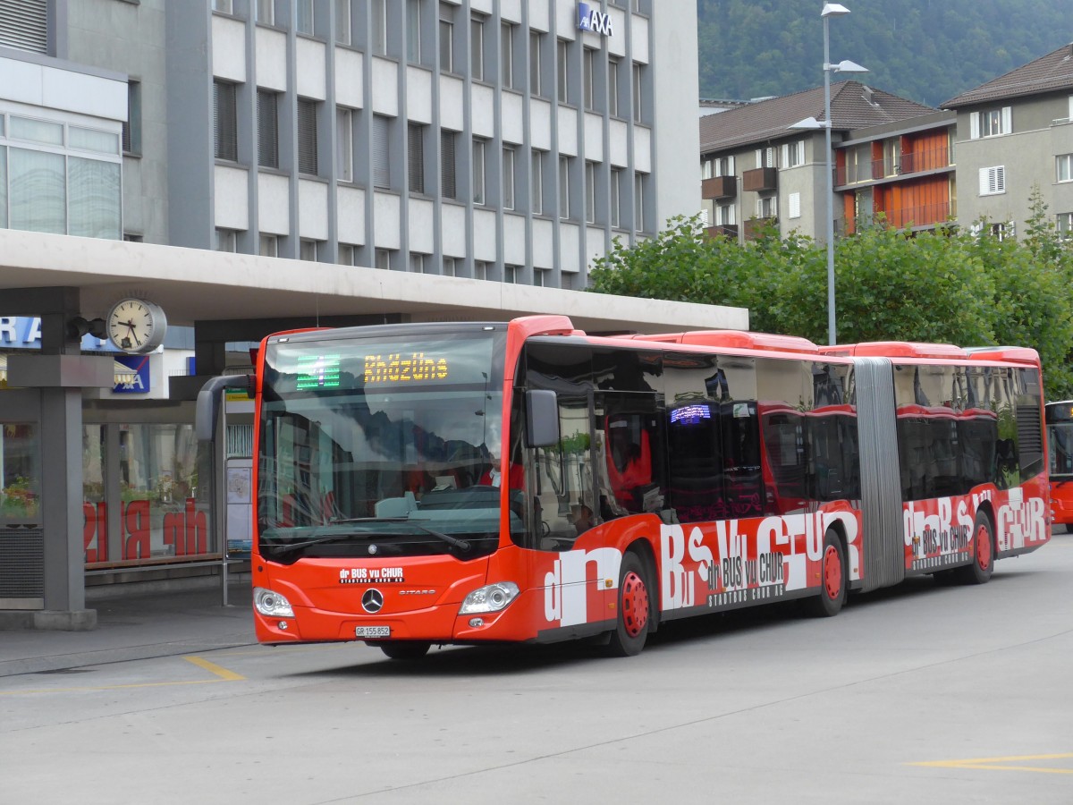 (165'213) - SBC Chur - Nr. 52/GR 155'852 - Mercedes am 19. September 2015 beim Bahnhof Chur