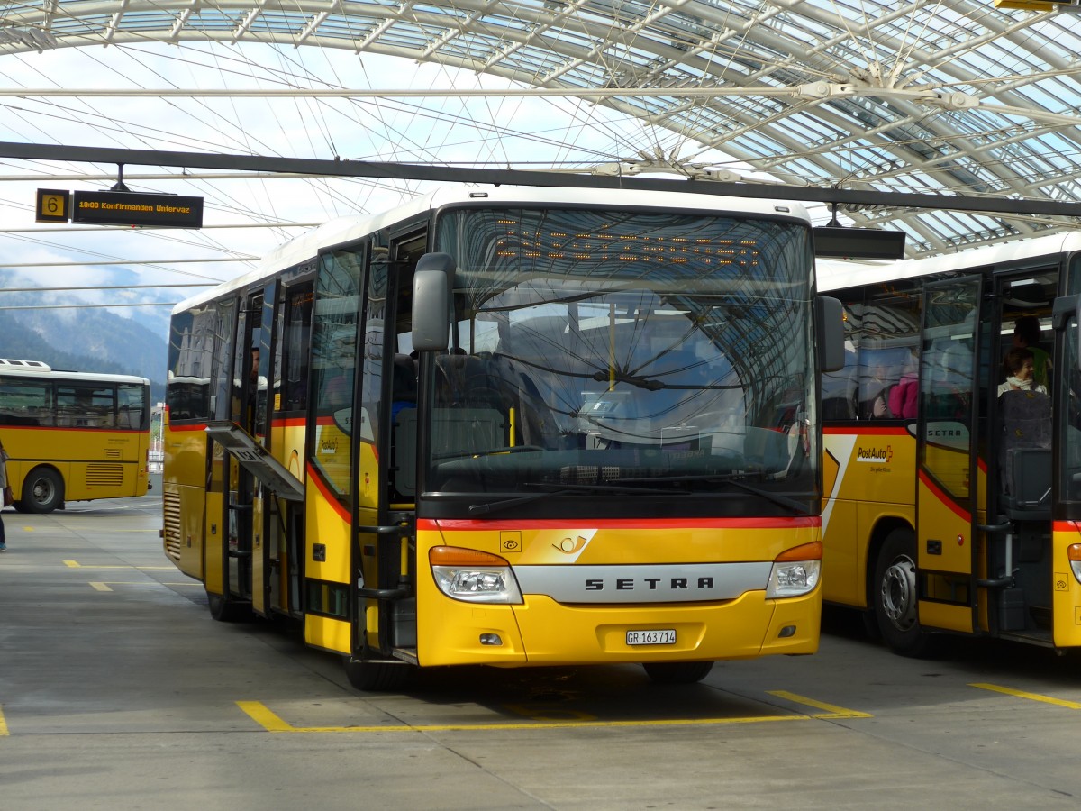 (165'237) - Mark, Andeer - GR 163'714 - Setra (ex GR 8809) am 19. September 2015 in Chur, Postautostation