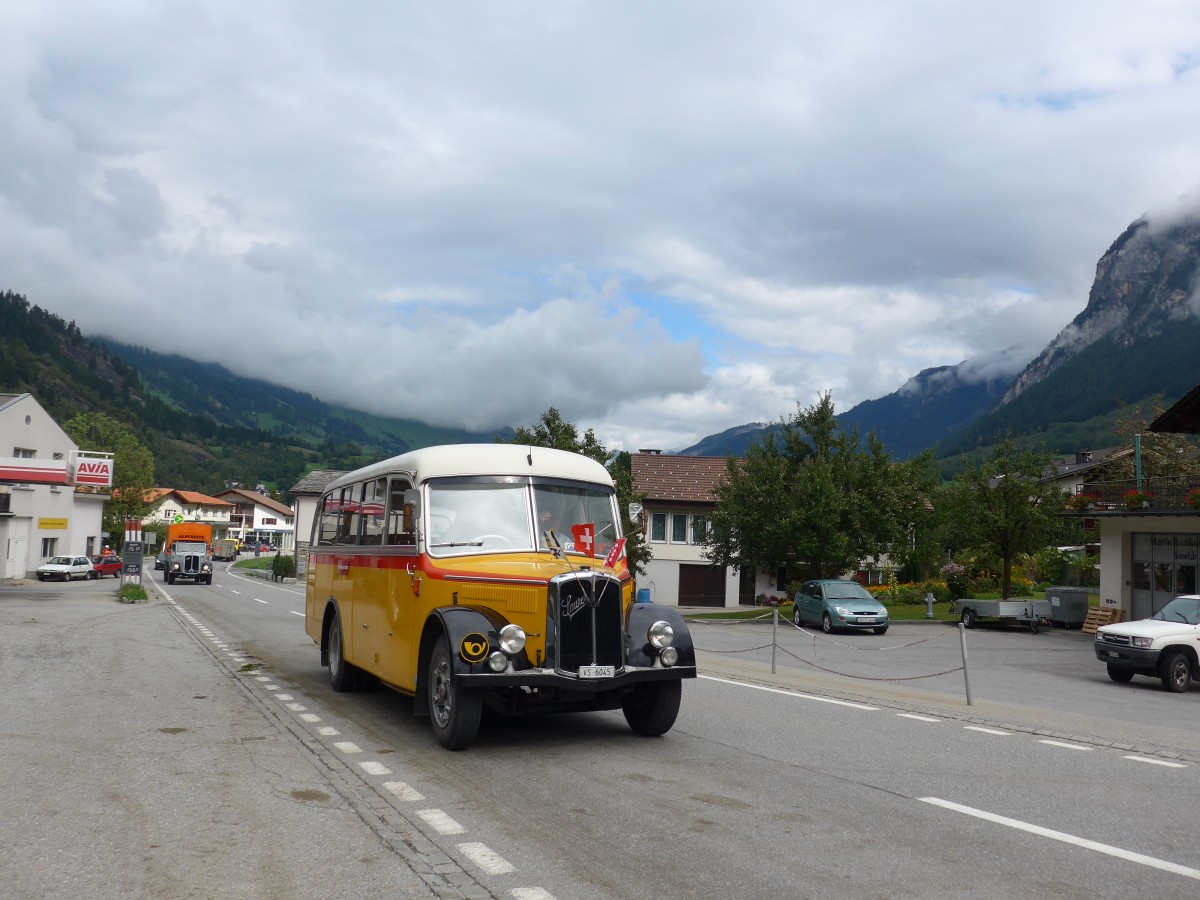 (165'405) - Suter, Savise - VS 6045 - Saurer/Lauber (ex Humbert-Droz, Lingnires; ex P 21'016; ex Pache+Helfer, Colombier) am 19. September 2015 in Andeer, Tgavugl