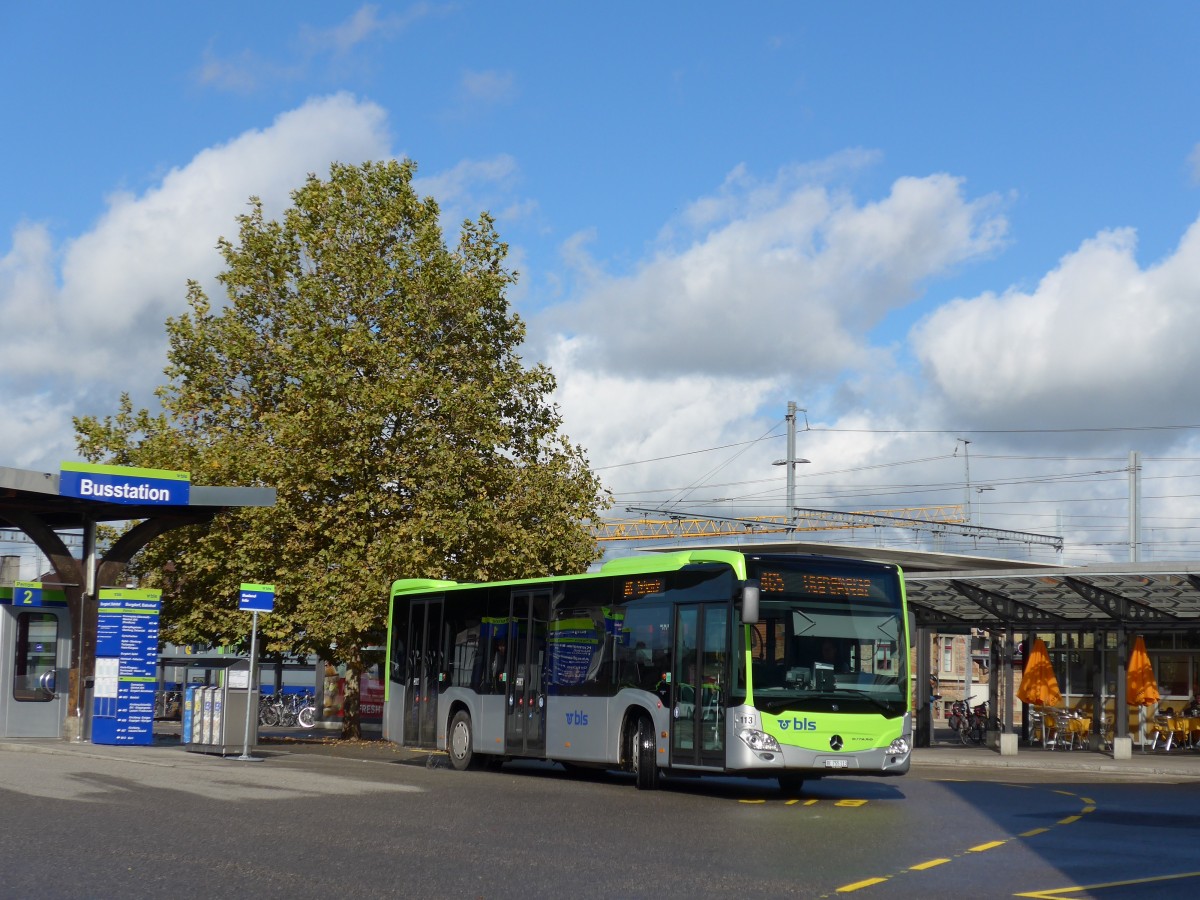 (165'934) - Busland, Burgdorf - Nr. 113/BE 755'113 - Mercedes am 4. Oktober 2015 beim Bahnhof Burgdorf