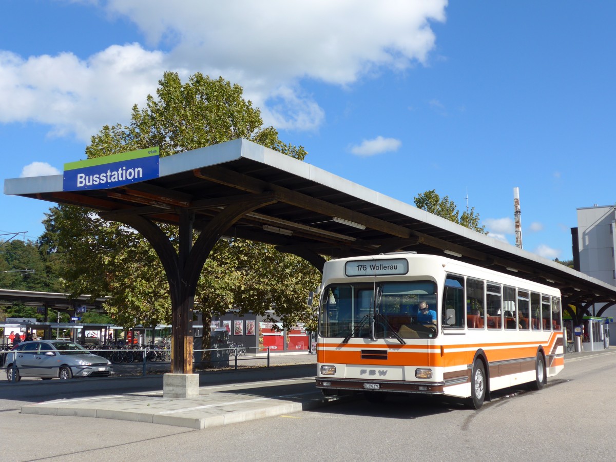 (166'000) - Wegmller, Mnsingen - BE 399'675 - FBW/R&J (ex Bamert, Wollerau) am 4. Oktober 2015 beim Bahnhof Burgdorf