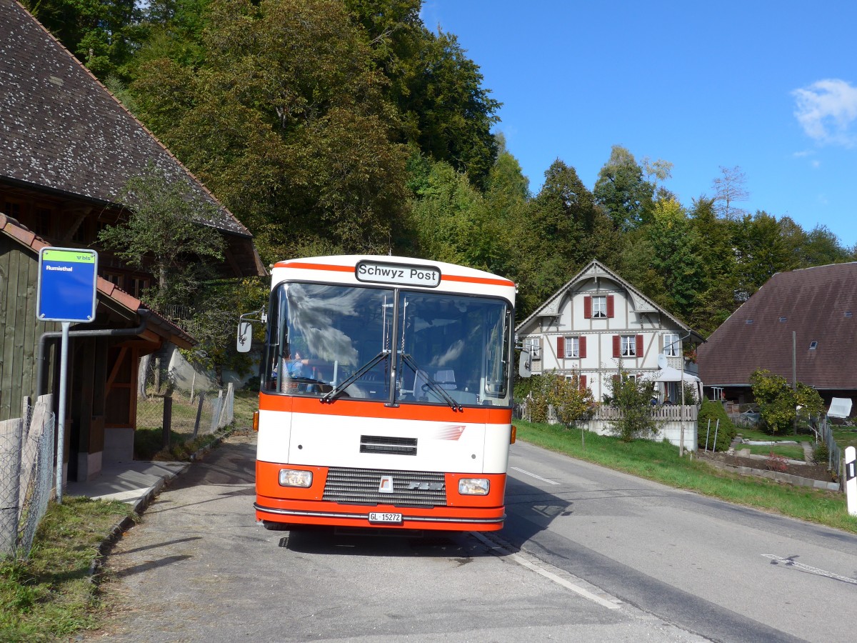 (166'032) - Frey, Opfikon - GL 15'272 - FBW/R&J (ex Tiemann, Oetwil Nr. 20; ex AAGS Schwyz Nr. 20) am 4. Oktober 2015 in Heimiswil, Rumisthal