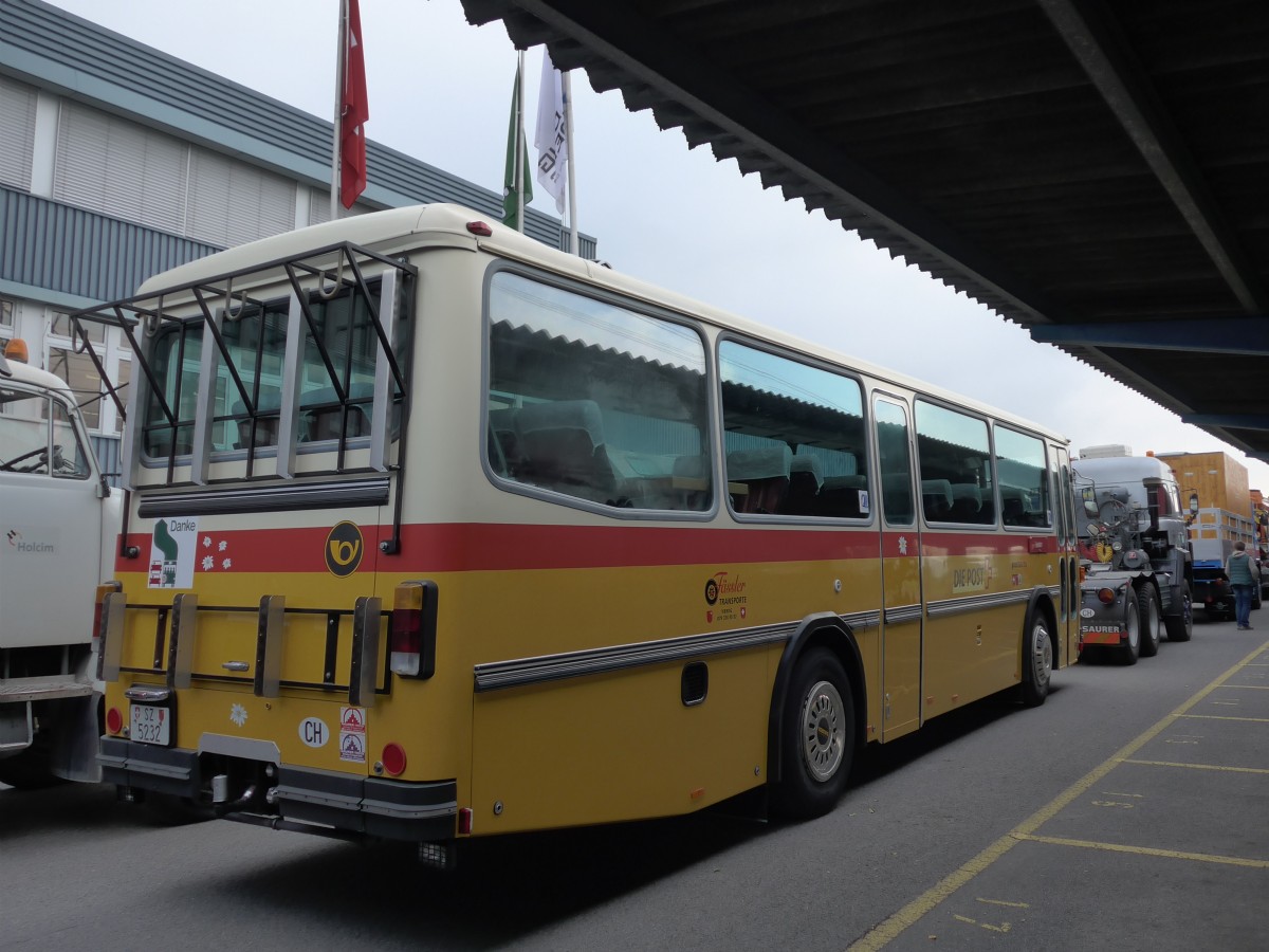 (166'092) - Fssler, Unteriberg - Nr. 6/SZ 5232 - Saurer/R&J (ex Schrch, Gutenburg Nr. 6; ex P 24'358) am 10. Oktober 2015 in Schnis, Bicoareal