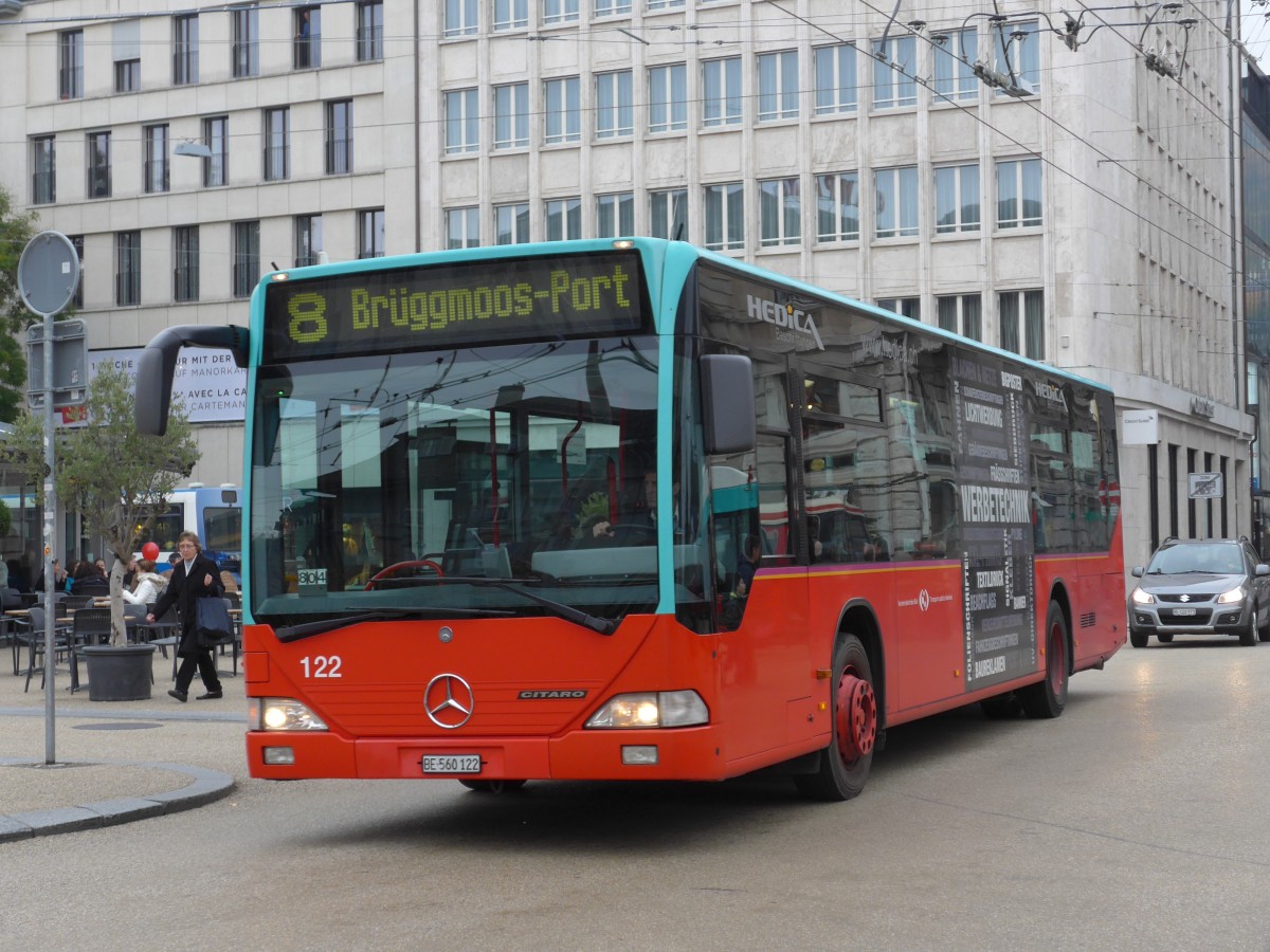 (166'368) - VB Biel - Nr. 122/BE 560'122 - Mercedes am 24. Oktober 2015 in Biel, Zentralplatz