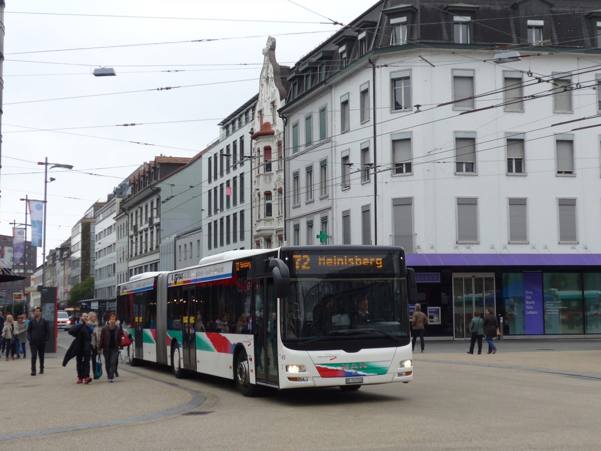 (166'393) - ASm Langenthal - Nr. 45/BE 703'518 - MAN am 24. Oktober 2015 in Biel, Zentralplatz