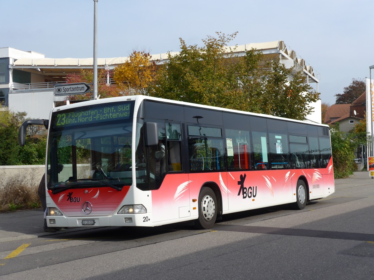 (166'424) - BGU Grenchen - Nr. 20/SO 130'022 - Mercedes am 24. Oktober 2015 beim Bahnhof Grenchen Sd