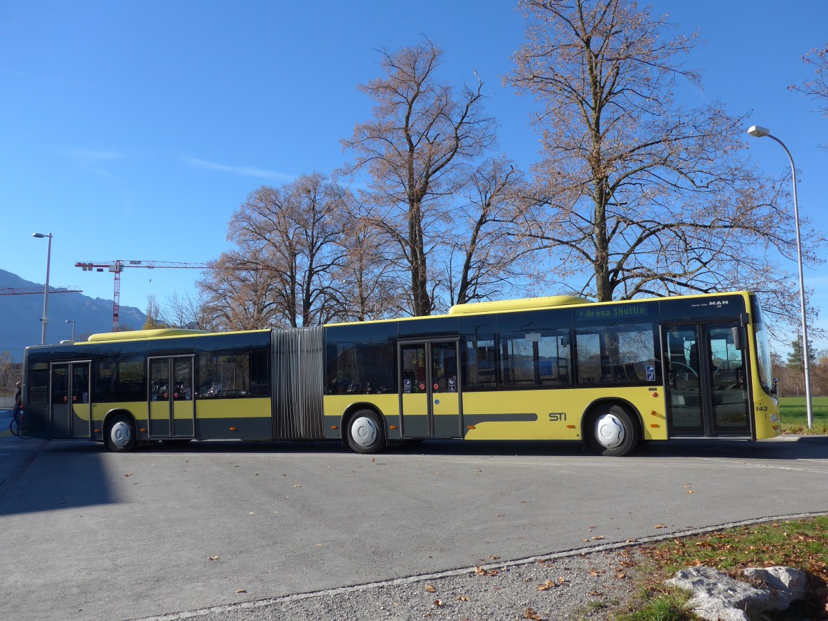 (166'584) - STI Thun - Nr. 143/BE 801'143 - MAN am 8. November 2015 in Thun, Arena Thun