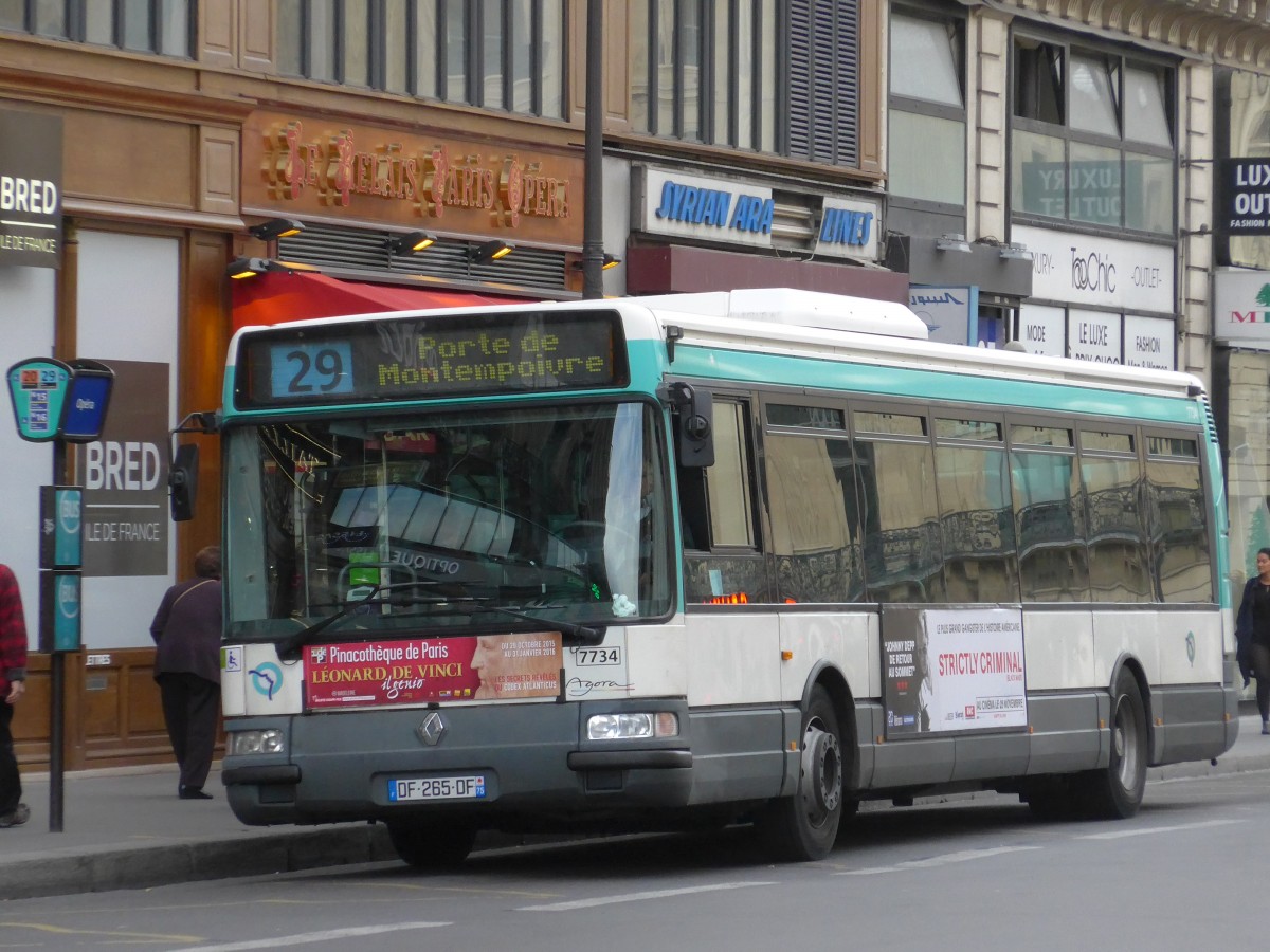 (166'888) - RATP Paris - Nr. 7734/DF 265 DF - Renault am 16. November 2015 in Paris, Opra