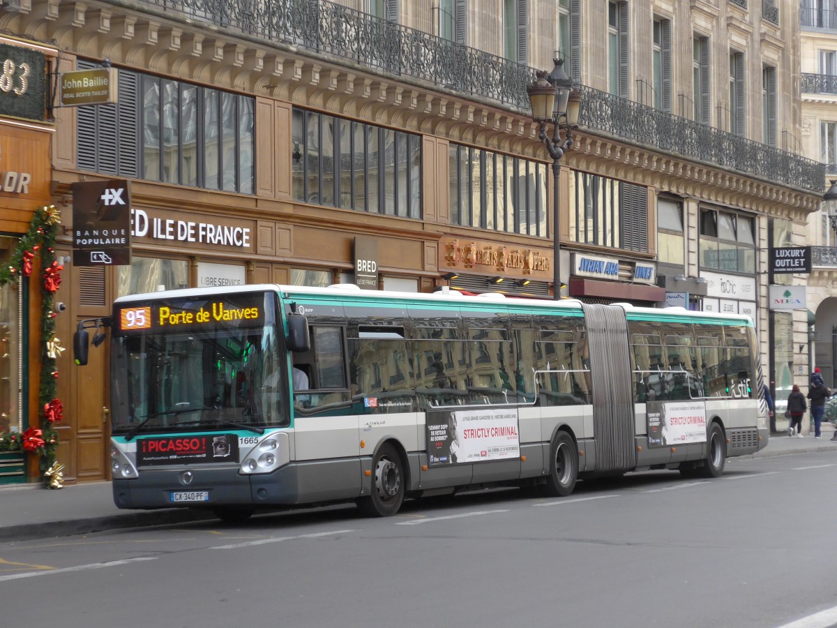 (166'904) - RATP Paris - Nr. 1665/CX 340 PF - Irisbus am 16. November 2015 in Paris, Opra