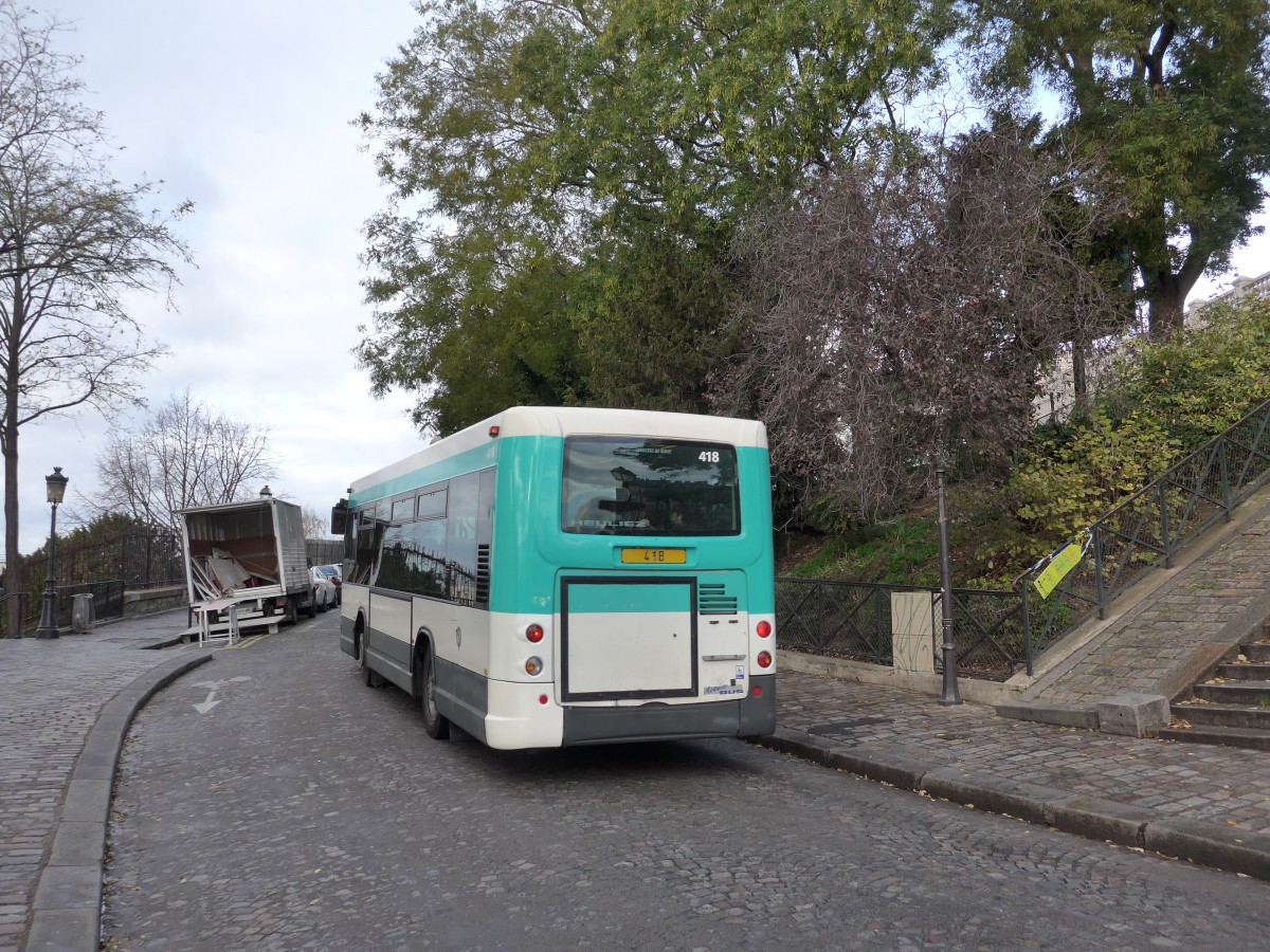 (167'087) - RATP Paris - Nr. 418/418 - Heuliez am 17. November 2015 in Paris, Funiculaire