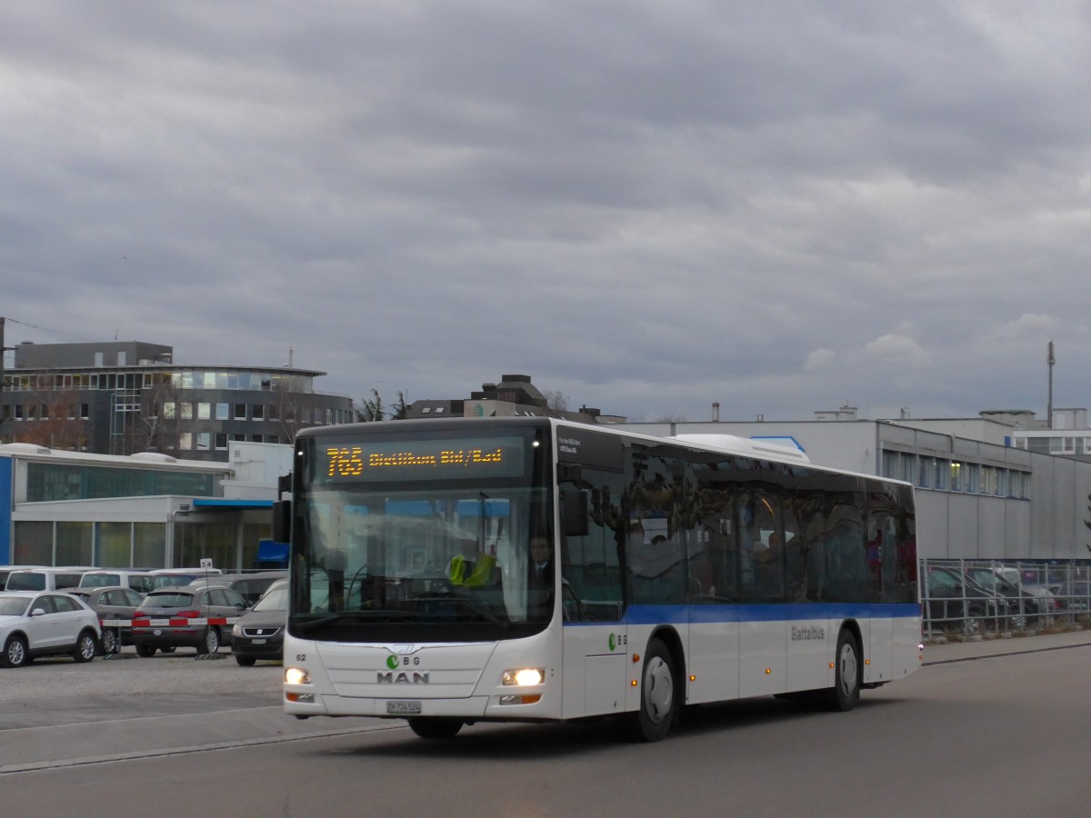 (167'448) - ATE Bus, Effretikon - Nr. 62/ZH 724'524 - MAN am 19. November 2015 in Kloten, EvoBus